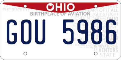 OH license plate GOU5986