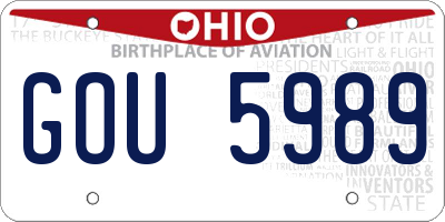OH license plate GOU5989