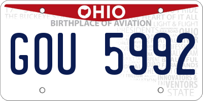 OH license plate GOU5992