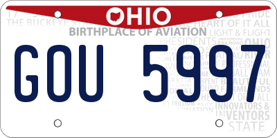 OH license plate GOU5997