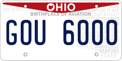 OH license plate GOU6000
