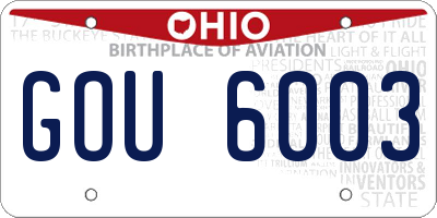 OH license plate GOU6003