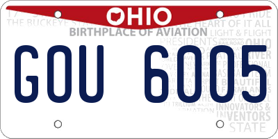 OH license plate GOU6005