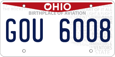 OH license plate GOU6008