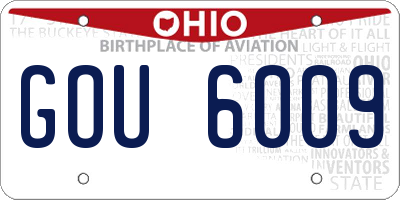 OH license plate GOU6009