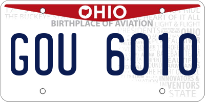 OH license plate GOU6010