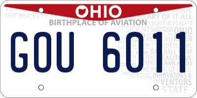 OH license plate GOU6011
