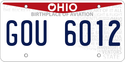 OH license plate GOU6012