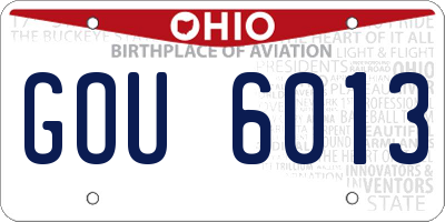 OH license plate GOU6013