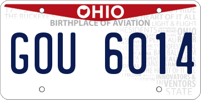 OH license plate GOU6014