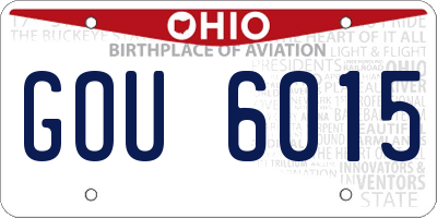 OH license plate GOU6015