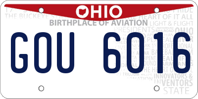 OH license plate GOU6016