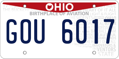 OH license plate GOU6017