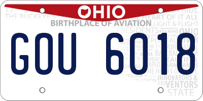 OH license plate GOU6018