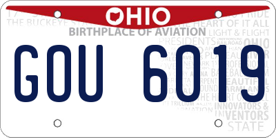 OH license plate GOU6019