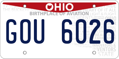 OH license plate GOU6026