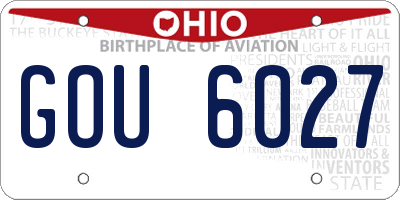 OH license plate GOU6027