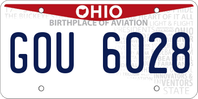 OH license plate GOU6028