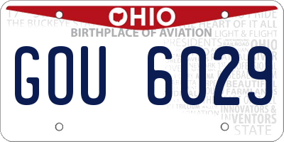 OH license plate GOU6029