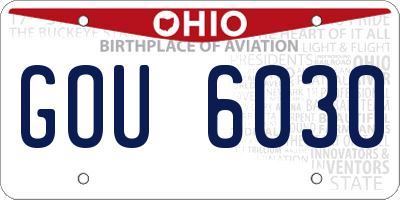 OH license plate GOU6030