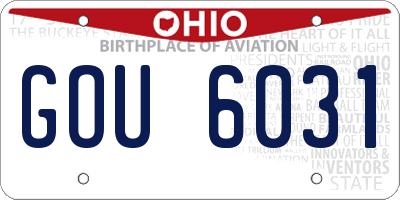OH license plate GOU6031