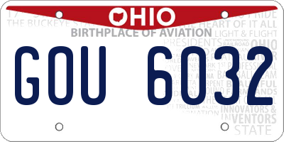 OH license plate GOU6032
