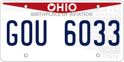 OH license plate GOU6033