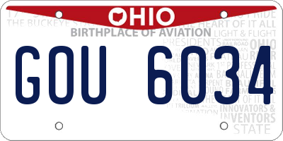 OH license plate GOU6034