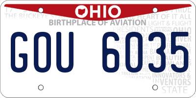 OH license plate GOU6035