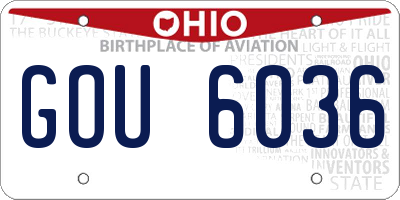 OH license plate GOU6036
