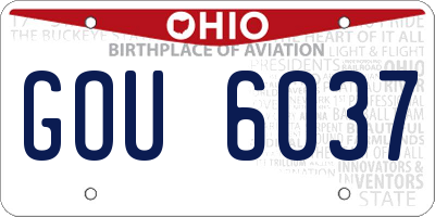 OH license plate GOU6037