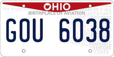OH license plate GOU6038