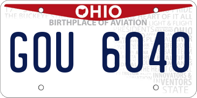 OH license plate GOU6040