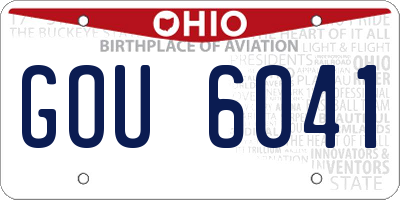 OH license plate GOU6041