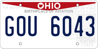 OH license plate GOU6043