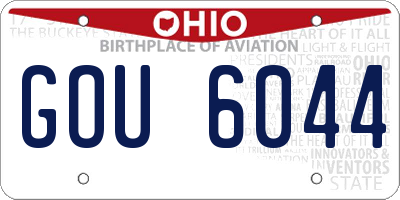 OH license plate GOU6044