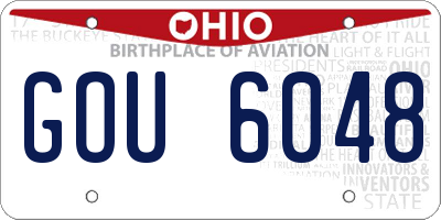 OH license plate GOU6048