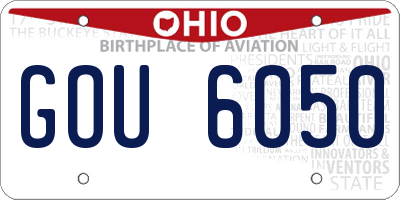 OH license plate GOU6050