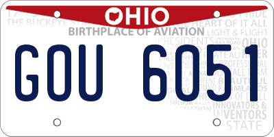 OH license plate GOU6051