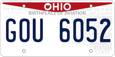 OH license plate GOU6052