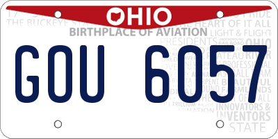 OH license plate GOU6057