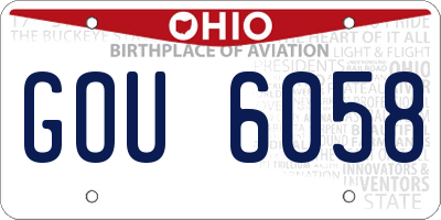 OH license plate GOU6058