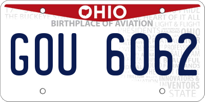 OH license plate GOU6062