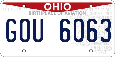 OH license plate GOU6063