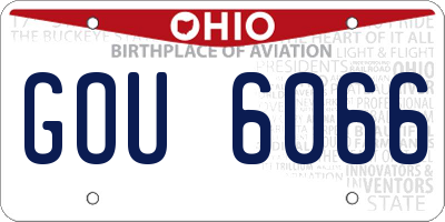 OH license plate GOU6066