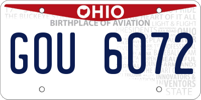 OH license plate GOU6072