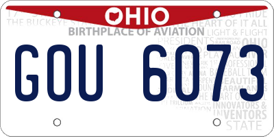 OH license plate GOU6073