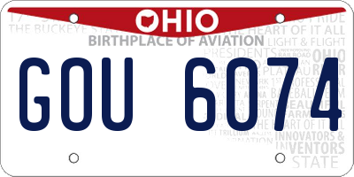 OH license plate GOU6074