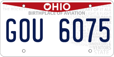 OH license plate GOU6075