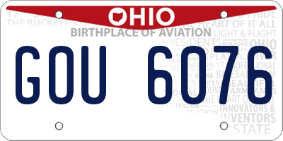 OH license plate GOU6076